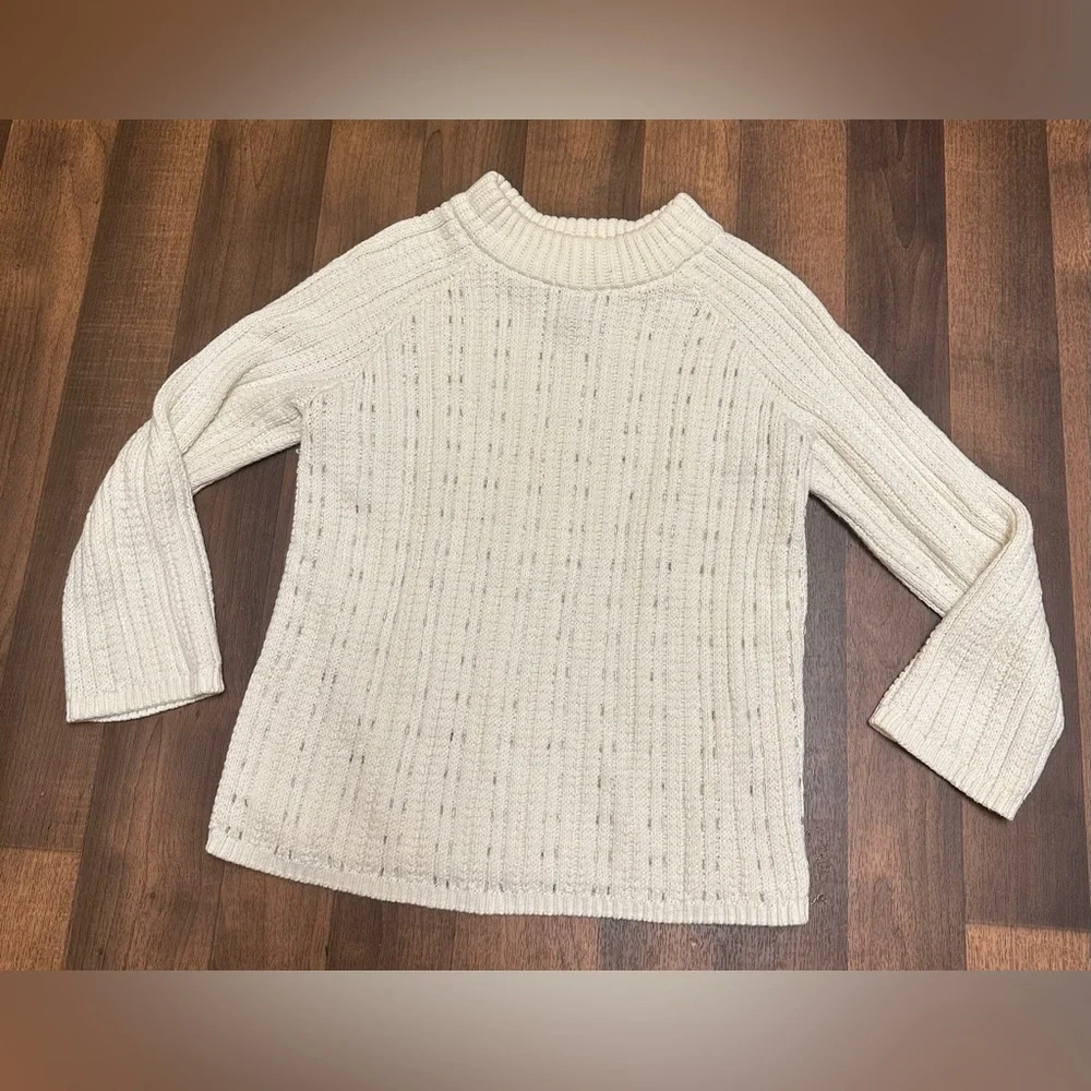 Banana Republic Cream Cowl Neck Sweater with Cable Knit - Picture 2 of 7